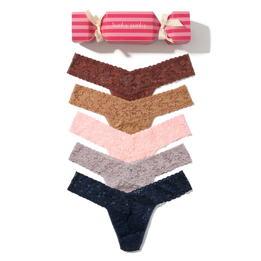 Hanky Panky 5 Pack Signature Lace Low Rise® Holiday Crackers