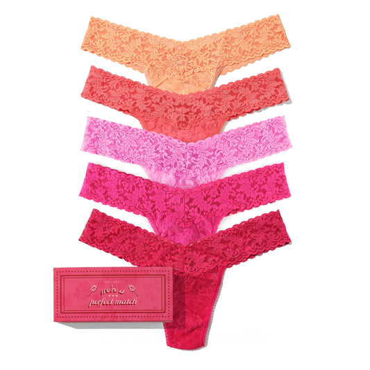 Hanky Panky 5 Pack Signature Lace® Low Rise Valentine's Day Matchbox 49MATCH5PK