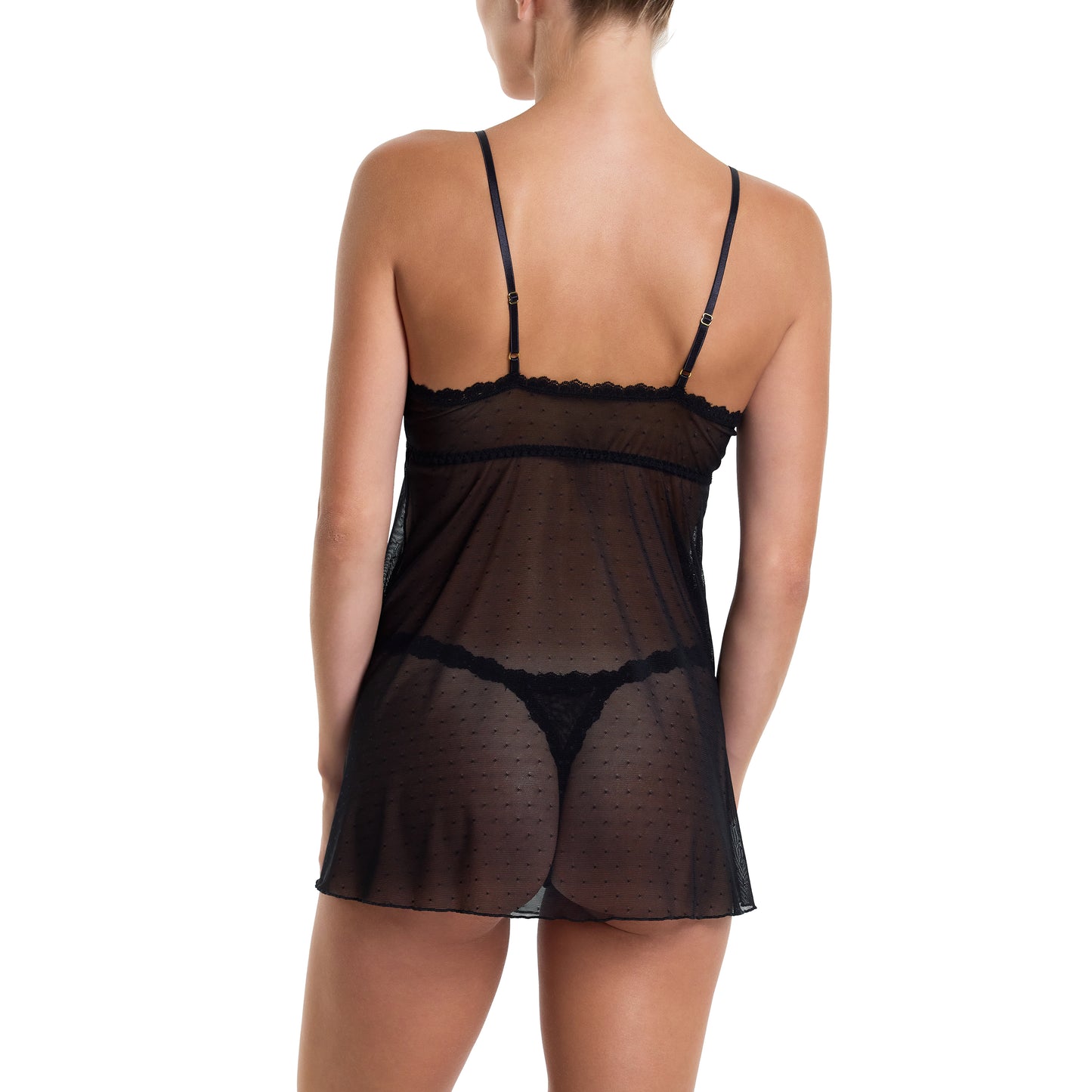 Hanky Panky Dotted Tulle Babydoll with G-string 9P6816