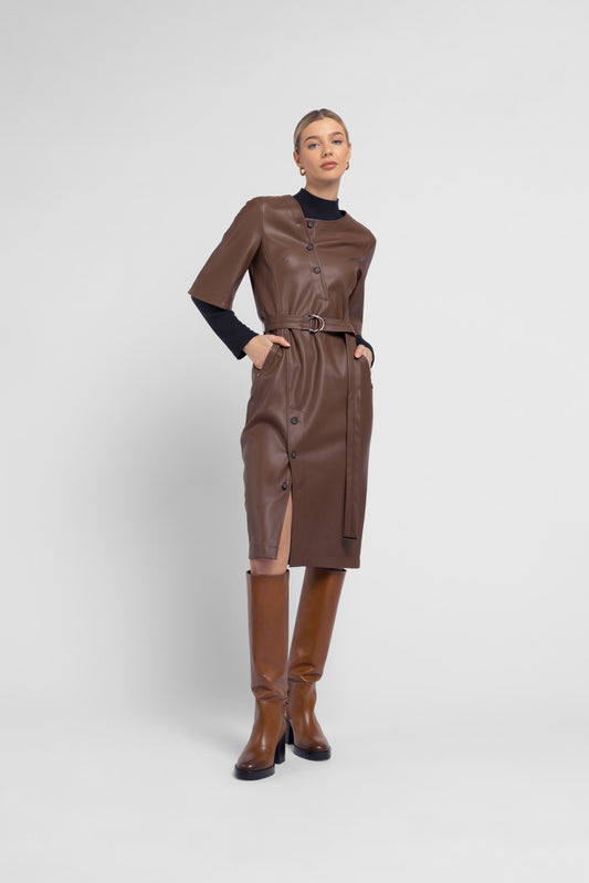 Urbancode Faux Leather Dress BT19-238