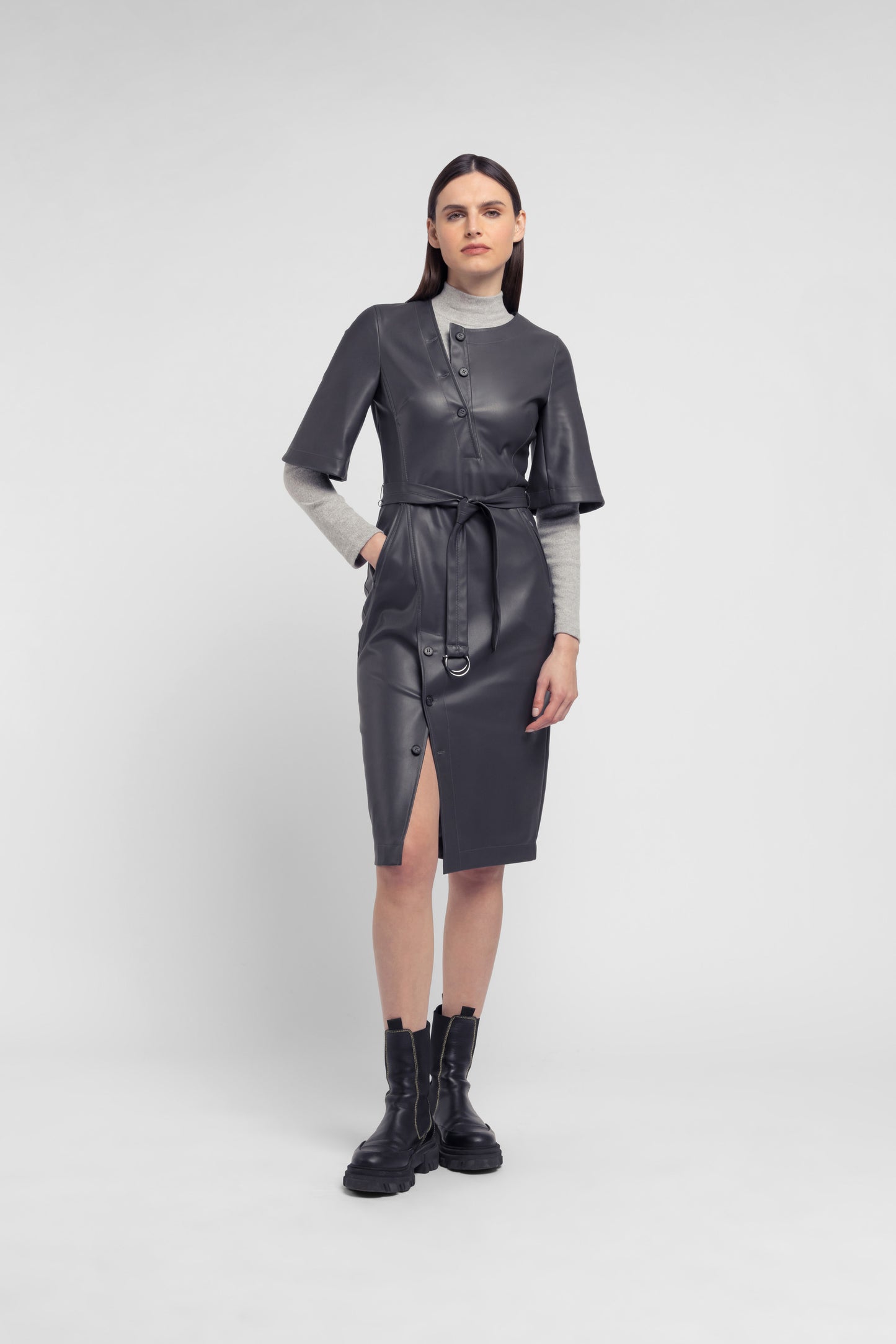 Urbancode Faux Leather Dress BT19-238