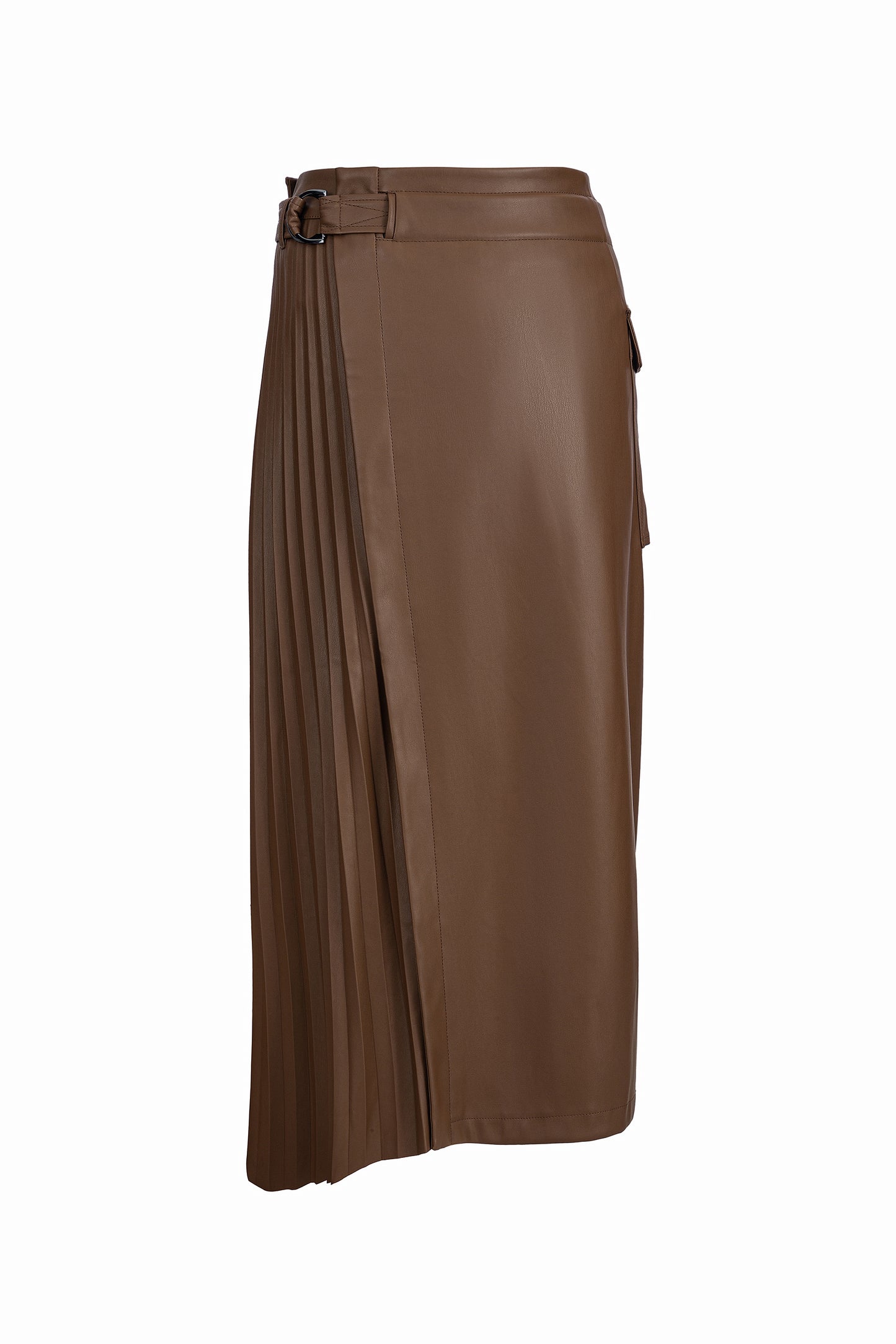 Urbancode Pleated Faux Leather Maxi Skirt