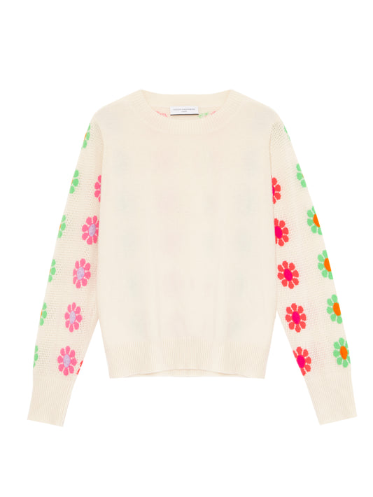 Cocoa Cashmere Flower Power Cashmere Sweater  CC5318