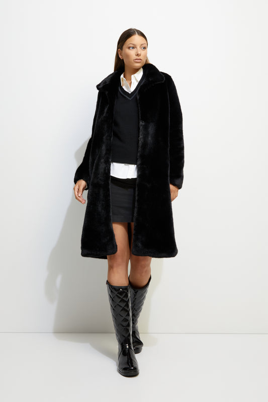 Unreal Fur Raven Long Coat URF8300075