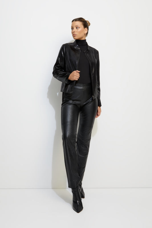 Unreal Fur Faux Snake Skin Biker Jacket URF8300205