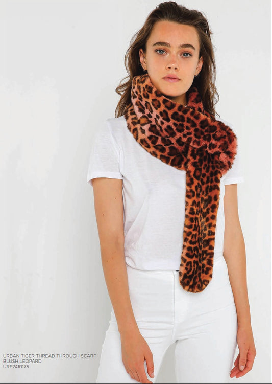 Unreal Fur Urban Tiger Blush Leopard Scarf URF2410175