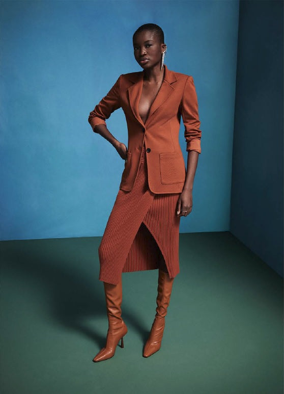 Bailey44 Bexley Rib Knit Midi Sweater Skirt 408-S293