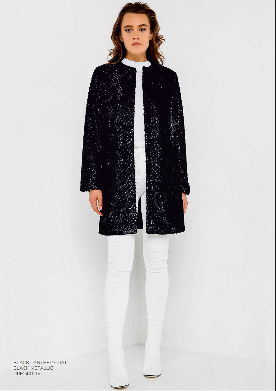 Unreal Fur Black Panther Evening Jacket URF2410195