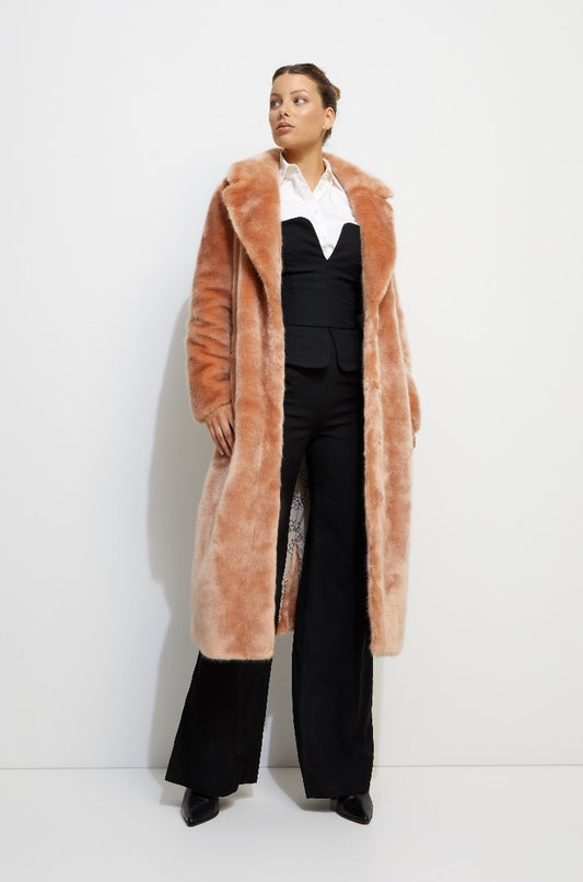 Unreal Fur Long Mac Coat URF8300205