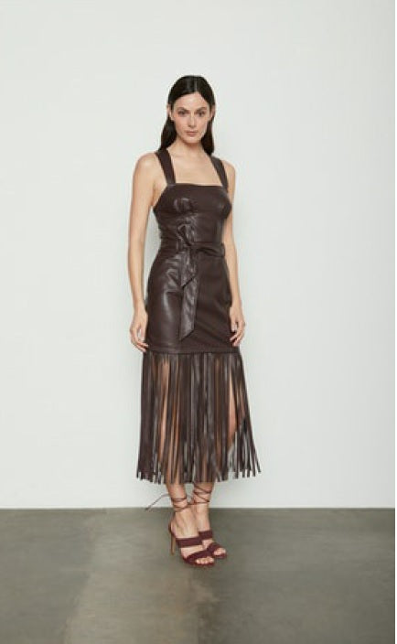 Bailey44 Winfred Vegan Leather Fringe Dress 408-R997